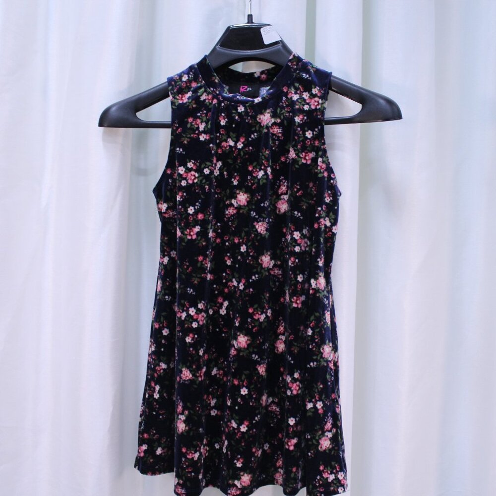 Iz Byer Kids Floral Dress - Black and Pink